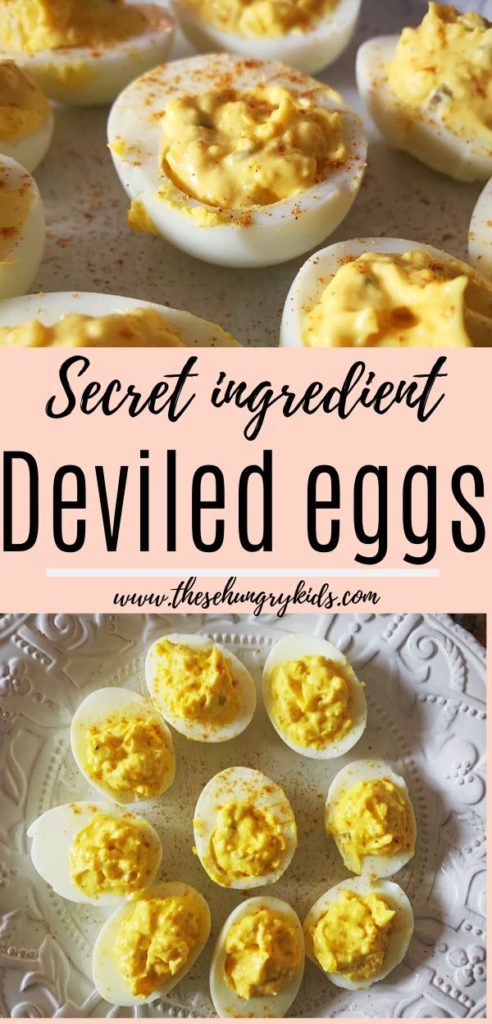 These deviled eggs make the perfect party food! And with a secret ingredient, your friends will be begging for this deviled eggs recipe! Bring to your Superbowl party, and have everyone raving over your recipe!