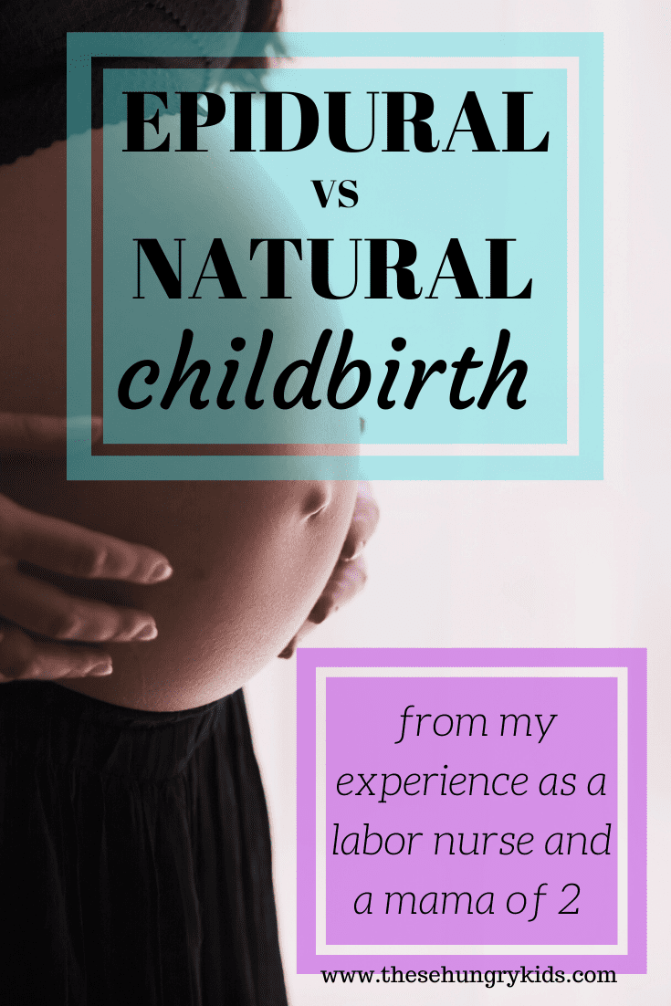The decision to give birth naturally or with an epidural is a big one. As a labor and delivery nurse and a mama who has done it both ways, I've written about my experiences and why only you can make the choice for yourself! #pregnancy #naturalbirth #epiduralbirth #labor #laboranddelivery #firsttimemom #laboradvice #labortips