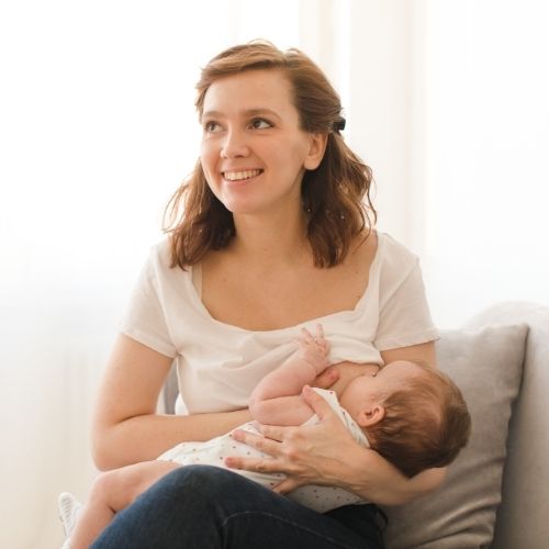 mom with infant breastfeeding