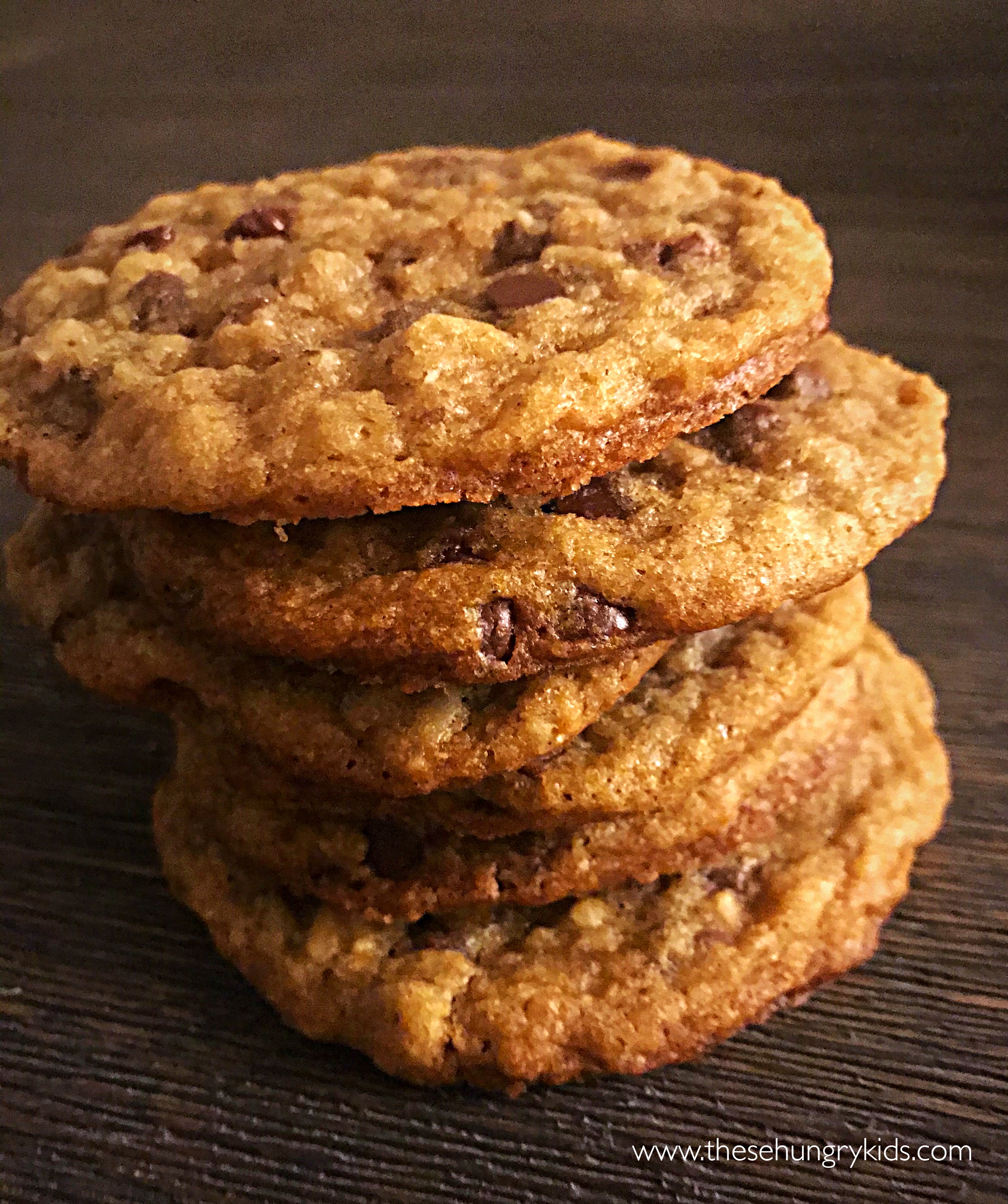 Oatmeal chocolate chip cookies from thesehungrykids.com
