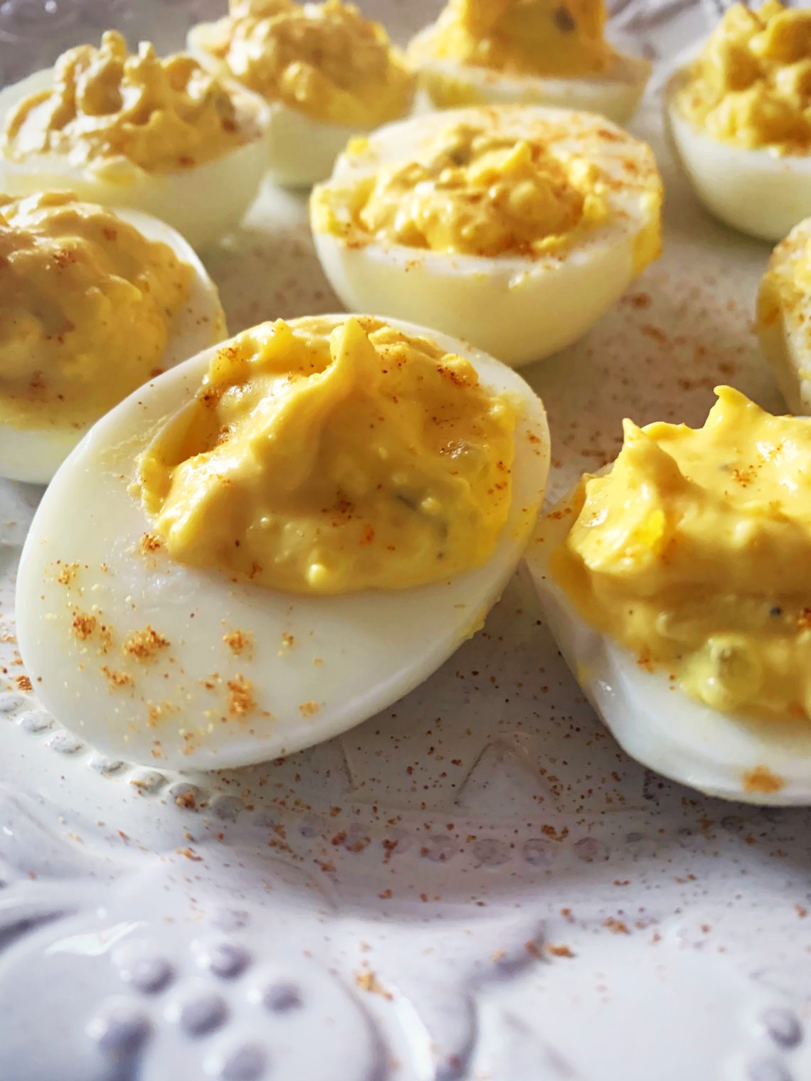 Secret Ingredient Deviled Eggs - These Hungry Kids