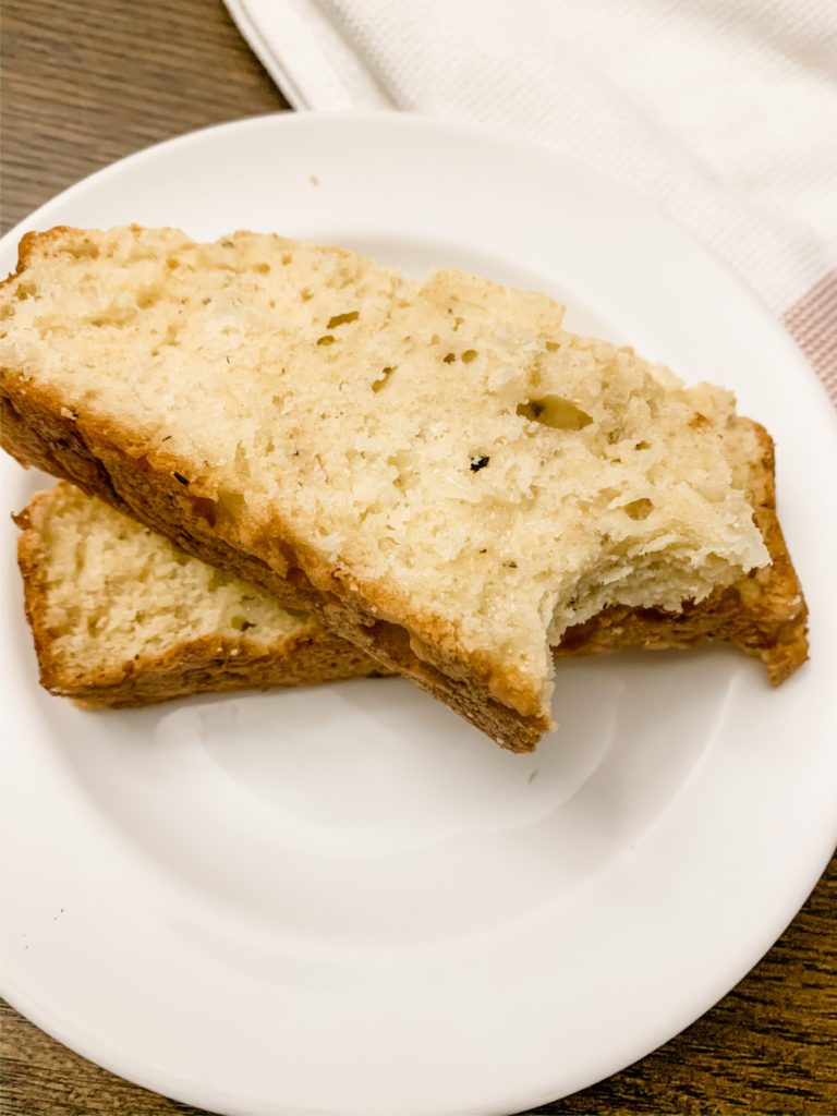 The easiest and most delicious cheesy garlic herb bread! no yeast required, and ready in under an hour!
