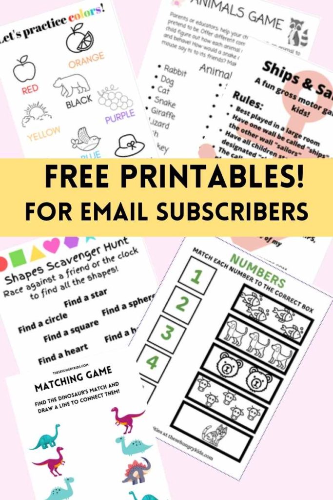 Free printable activities for toddlers and preschoolers