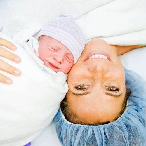 mom and baby after c-section