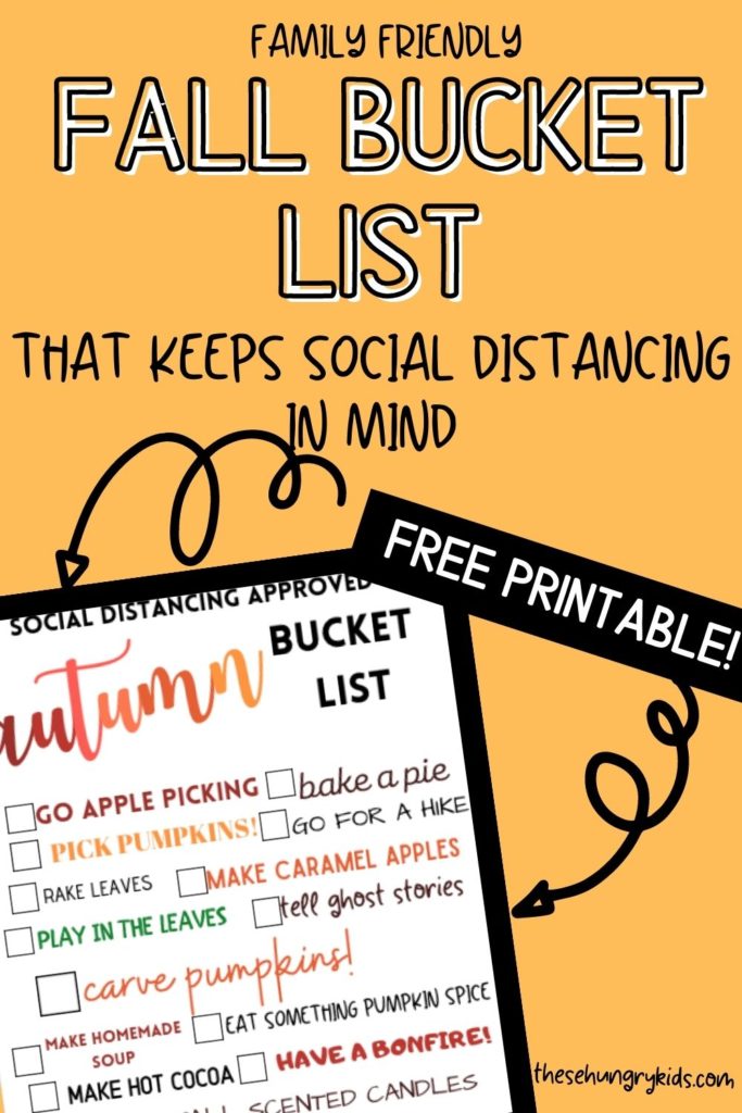 Autumn 2020 bucket list, perfect for kids and families to enjoy fun fall activities while respecting COVID-19 social distancing recommendations