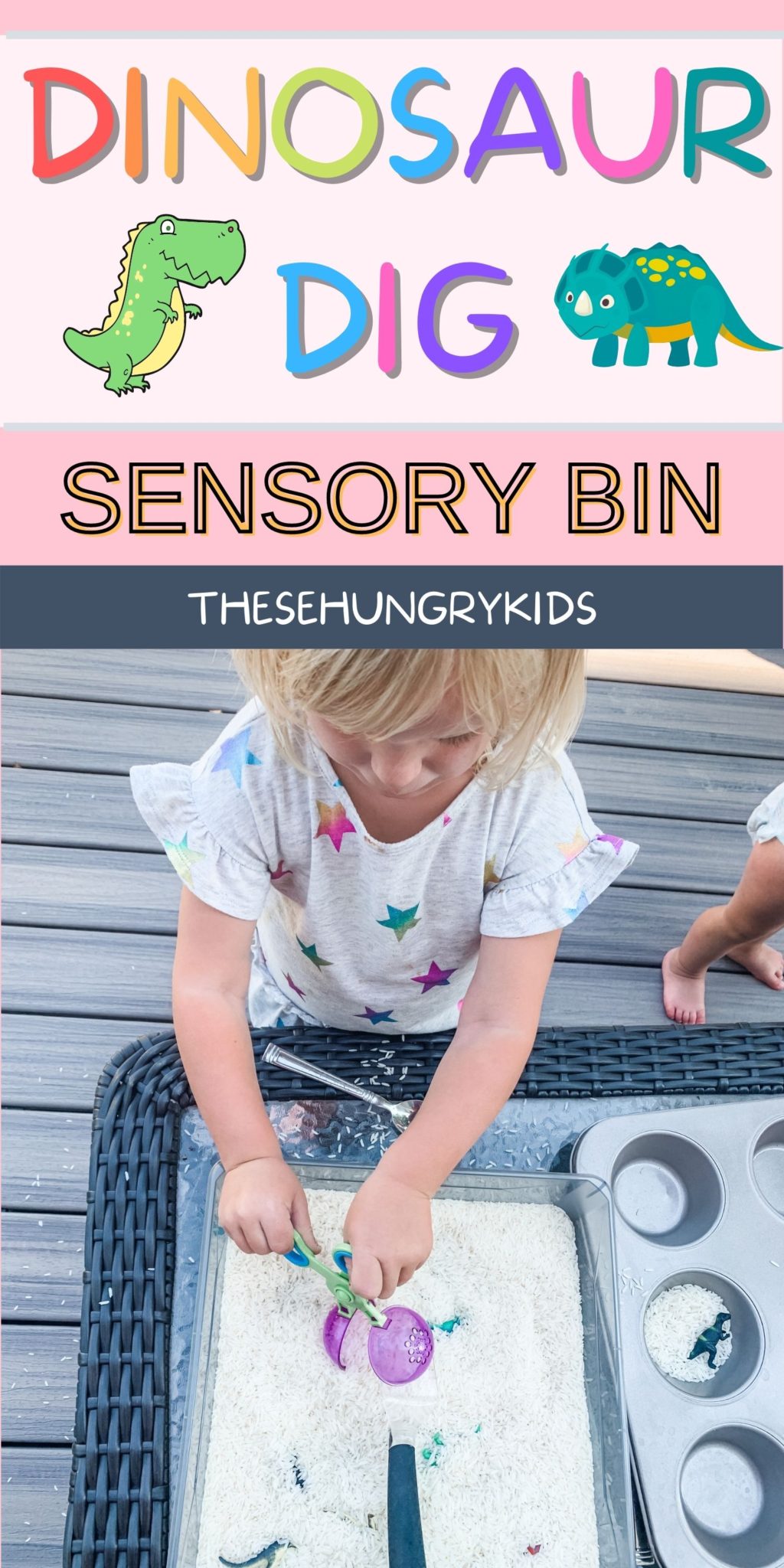 dinosaur dig sensory bin