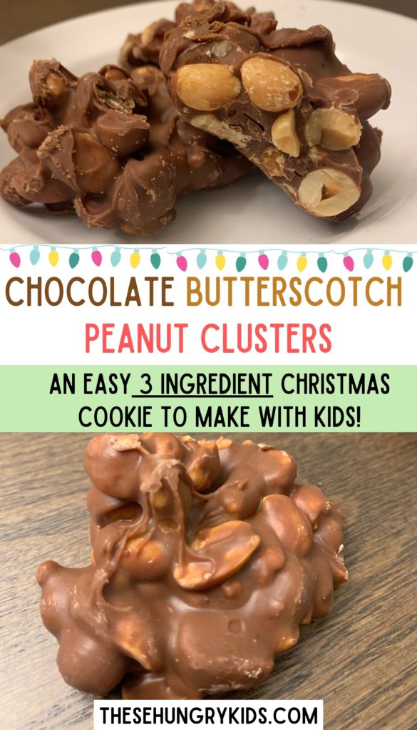 Chocolate butterscotch peanut clusters an easy recipe to make with kids for Christmas 