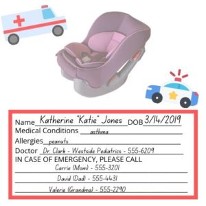 Printable Car Seat Identification Tag - Free Printable - These Hungry Kids