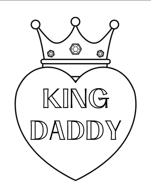 king daddy coloring page for fathers day