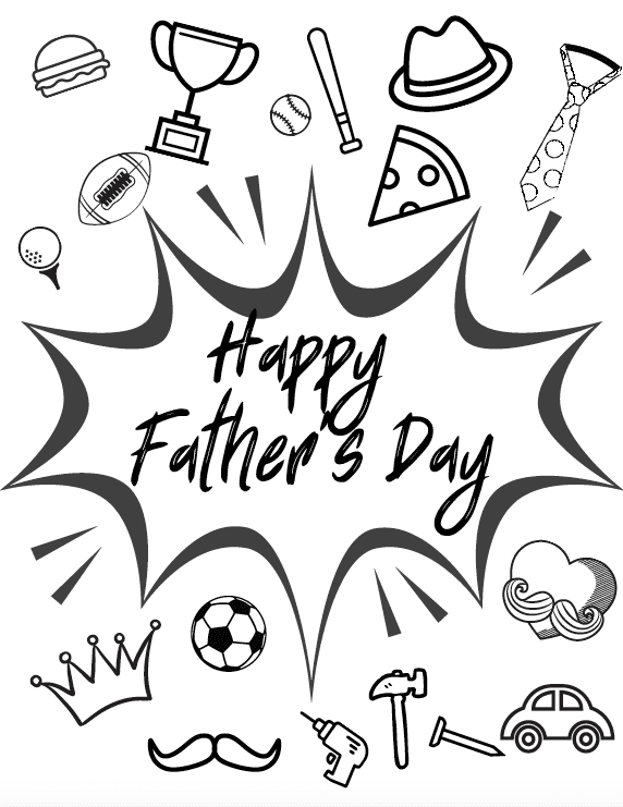 Happy father's day coloring page 