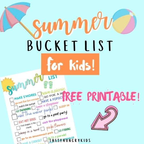 summer bucket list printable for kids