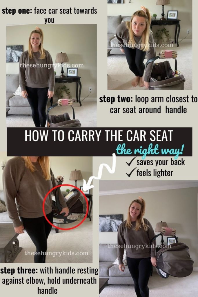 how to carry the car seat without hurting your back
