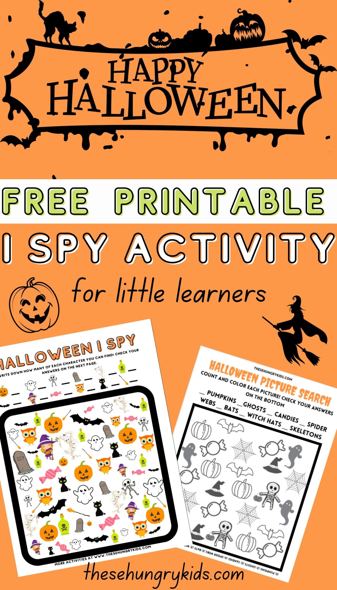 FREE PRINTABLES Halloween I Spy Worksheets These Hungry Kids
