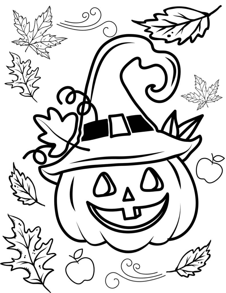 fall pumpkin coloring page
