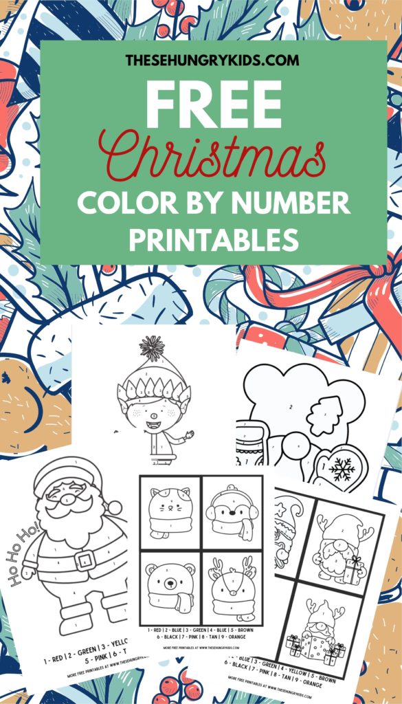 free Christmas color by number activities