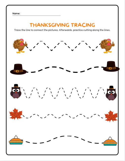 thanksgiving tracing activity