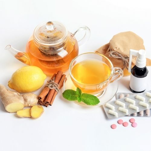 cold medicine tea and honey