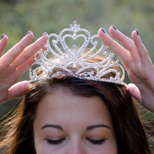 girl wearing crown