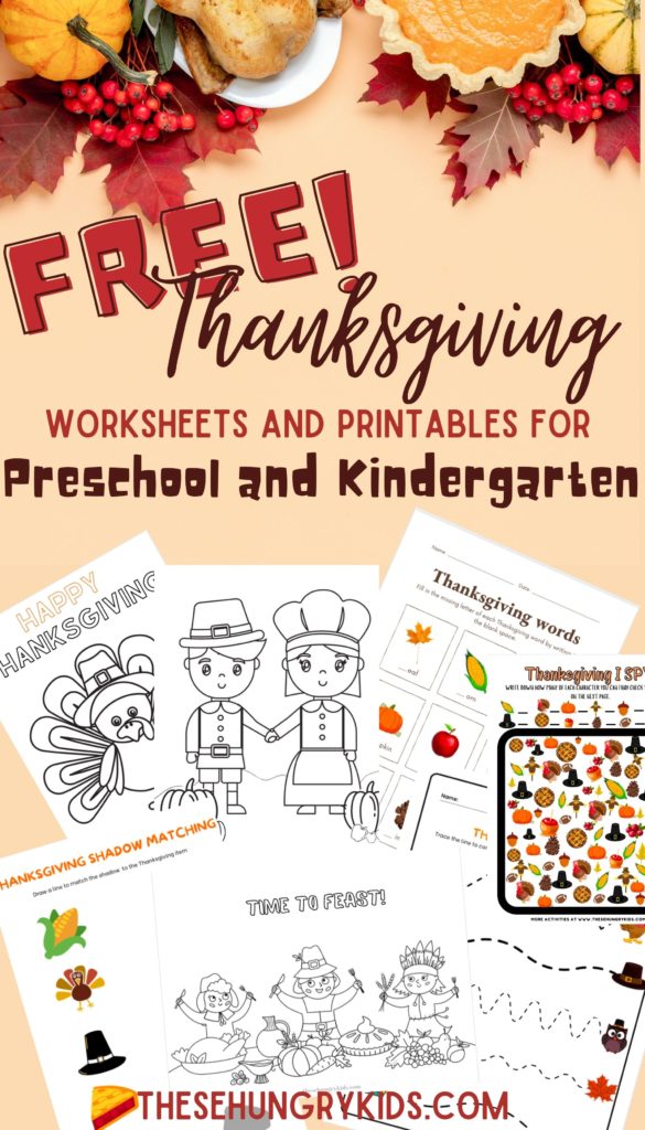 thanksgiving printables and worksheets for preschoolers and kindergartners 