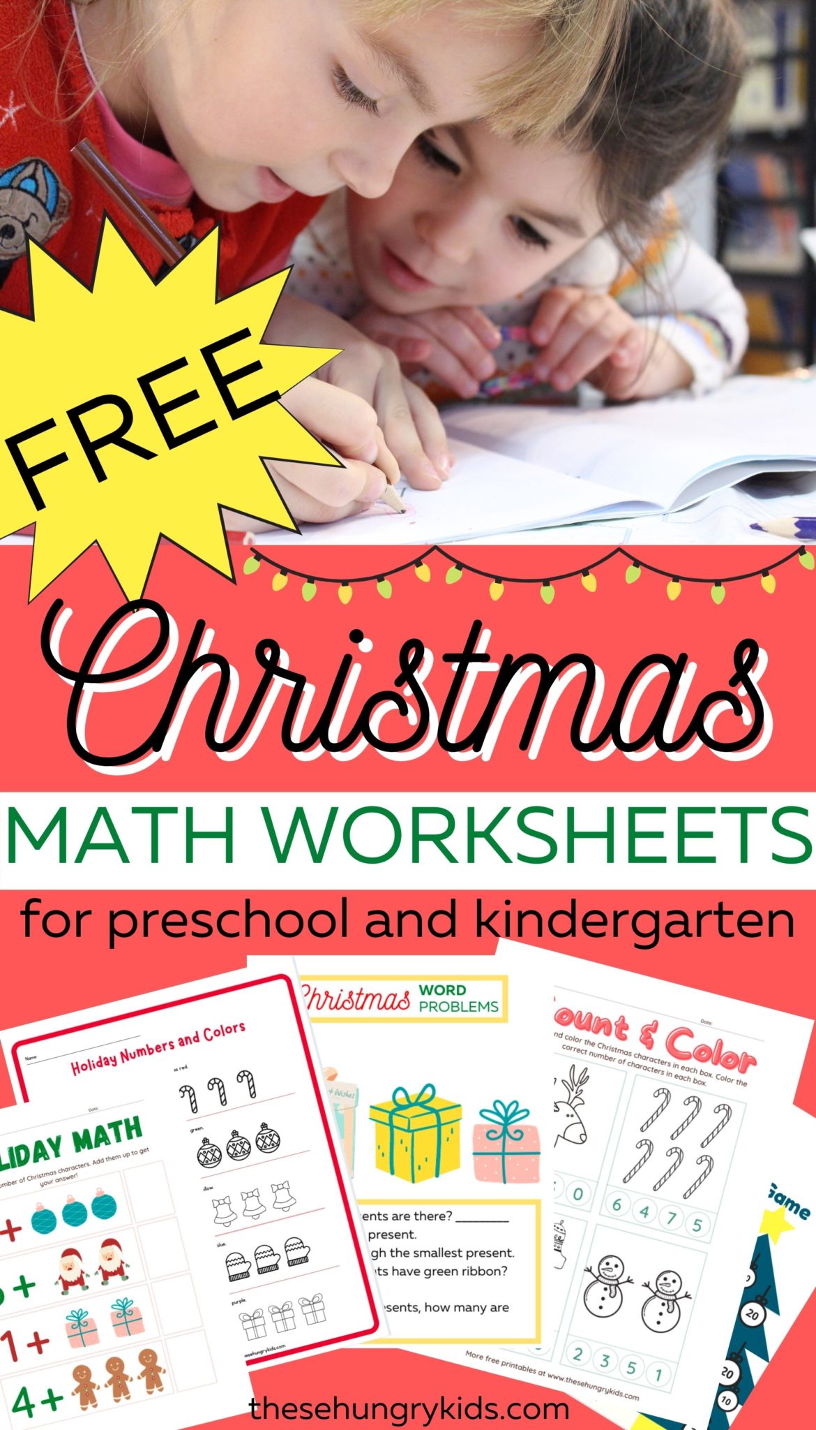 FREE Christmas Math Worksheets (For Preschoolers and Kindergartners ...