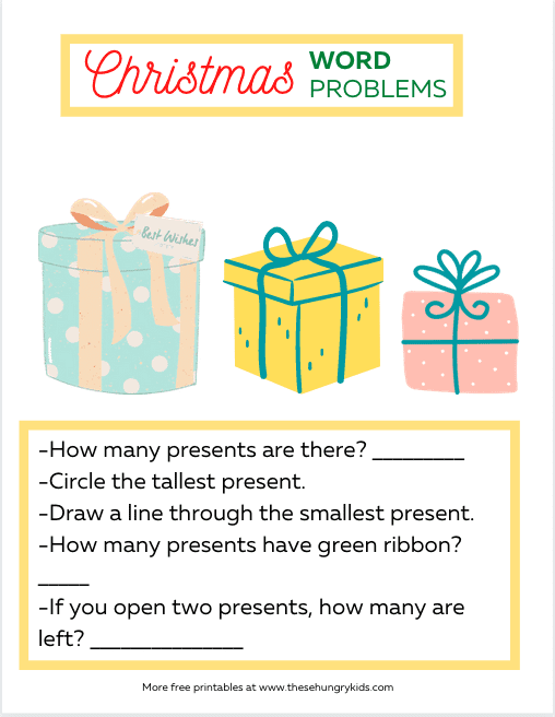 Christmas math word problems