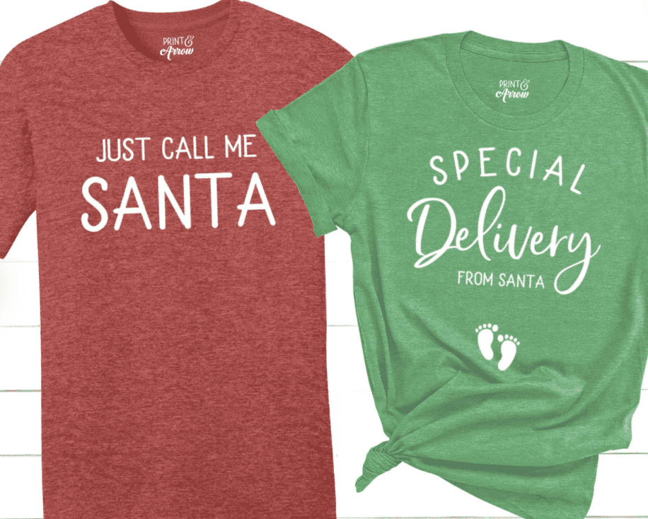 Special delivery from santa red and green tee shirts coordinating set