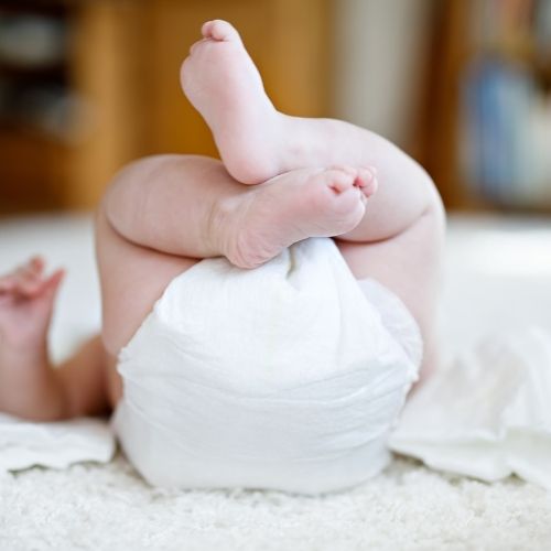 baby's bum in diaper 