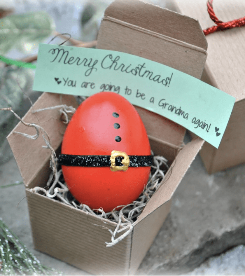 you're going to be a grandparent message inside a christmas egg