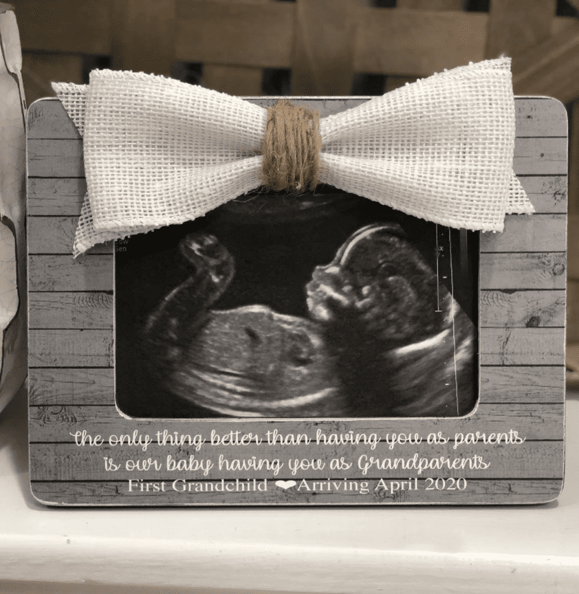 custom photo frame to announce pregnancy with ultrasound photo
