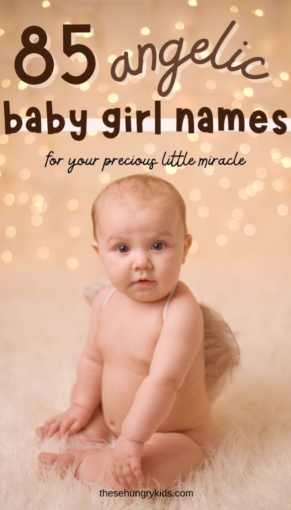 85 angelic baby girl names for your precious little miracle with baby girl sitting up with sparkly light backdrop when sitting on fuzzy rug